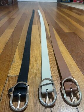 3-Piece Belt Bundle – Black, Cream & Brown